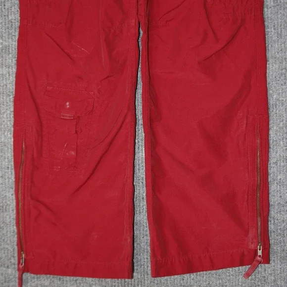Gap Cargo Pants Mens M Red Utility Gorpcore Techwear Wide Leg Zipper Hem - Picture 2 of 9